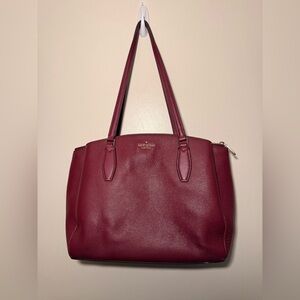 Pre-Loved Kate Spade Burgundy Monet Large Triple Compartment Tote